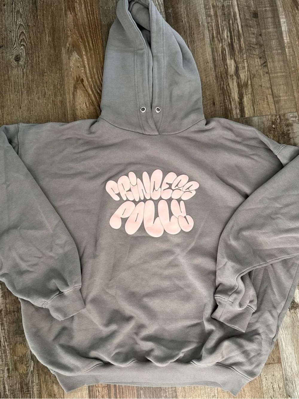 Princess Polly grey and pink hoodie